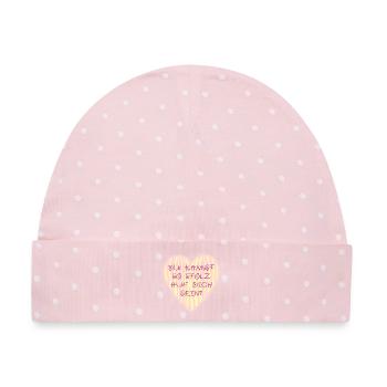 Motivation Stolz - Baby Premium Organic Mütze - Rosa/Weiße Punkte - Vorne