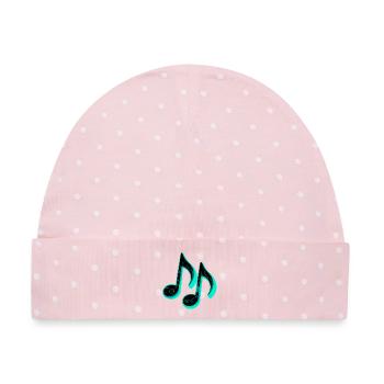 futuristische musiknoten - Baby Premium Organic Mütze - Rosa/Weiße Punkte - Vorne