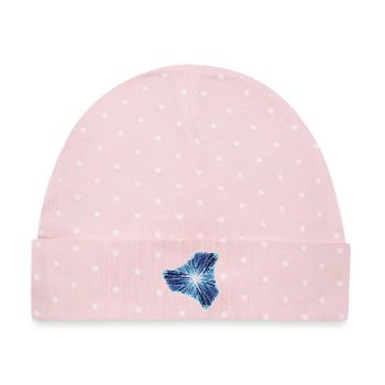 Arktischer Lichtzauber - Baby Premium Organic Mütze - Rosa/Weiße Punkte - Vorne