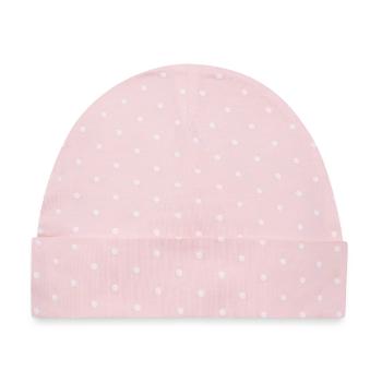 Sterngucker Kind Teleskop Astronomie Sterne Shirt - Baby Premium Organic Mütze - Rosa/Weiße Punkte - Vorne