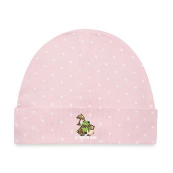 Thrift at Dawn: Froggy Chic - Baby Premium Organic Mütze - Rosa/Weiße Punkte - Vorne