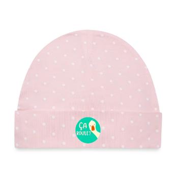 Es rollt, die Gans - Baby Premium Organic Mütze - Rosa/Weiße Punkte - Vorne
