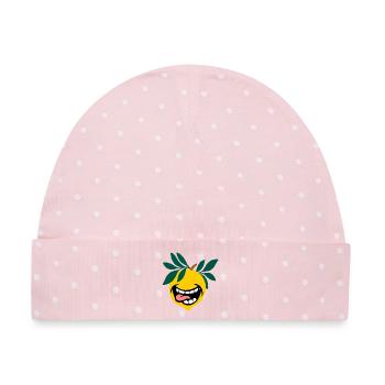  Saure Zitronen - Baby Premium Organic Mütze - Rosa/Weiße Punkte - Vorne
