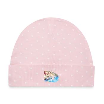 Mediterranes Hafenviertel Aquarell - Baby Premium Organic Mütze - Rosa/Weiße Punkte - Vorne