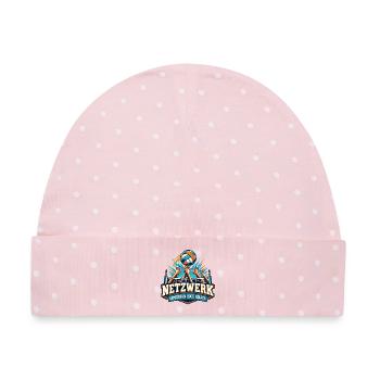 Netzwerk – Gemeinsam hoch hinaus - Baby Premium Organic Mütze - Rosa/Weiße Punkte - Vorne