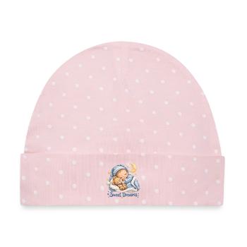 Sweet Dreams Kuscheltraum Babymotiv - Baby Premium Organic Mütze - Rosa/Weiße Punkte - Vorne