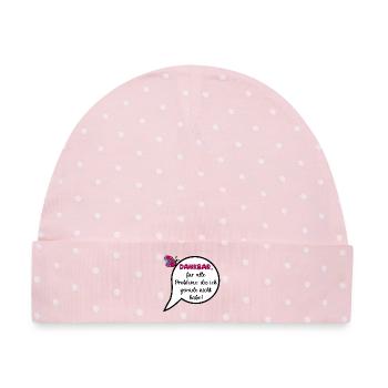 Wertschätzung, Keine Probleme - Baby Premium Organic Mütze - Rosa/Weiße Punkte - Vorne