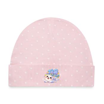 Kawaii Robben Freiheit Design - Baby Premium Organic Mütze - Rosa/Weiße Punkte - Vorne
