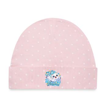 Kuscheliger Robbe Freiheit Design - Baby Premium Organic Mütze - Rosa/Weiße Punkte - Vorne
