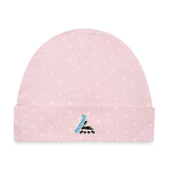 Inline Skating Retro Inliner Design - Baby Premium Organic Mütze - Rosa/Weiße Punkte - Vorne