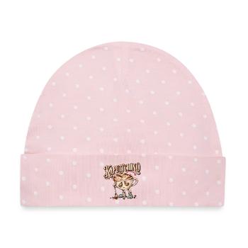 Kaputtchino - Baby Premium Organic Mütze - Rosa/Weiße Punkte - Vorne