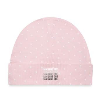ICH BIN JANE DOE Ich stehe mit Unterstützung der Frauenbewegung - Baby Premium Organic Mütze - Rosa/Weiße Punkte - Vorne