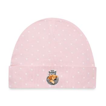 Mein Therapeut hat Fell - Baby Premium Organic Mütze - Rosa/Weiße Punkte - Vorne