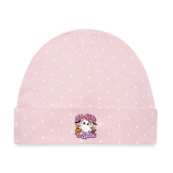 Too Cute to Spook Geist - Baby Premium Organic Mütze - Rosa/Weiße Punkte - Vorne