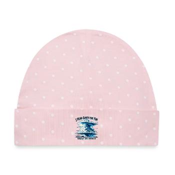 Cloud Watching – Ich lese Clouds zum Spaß - Baby Premium Organic Mütze - Rosa/Weiße Punkte - Vorne