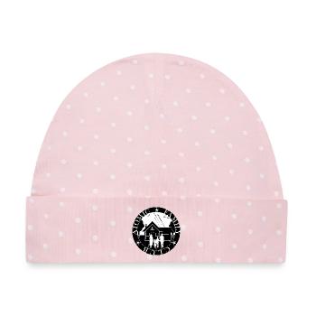 Familie im Kosmischen Haus - Baby Premium Organic Mütze - Rosa/Weiße Punkte - Vorne
