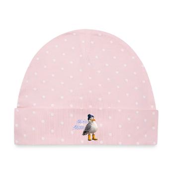 Moin Moin Möwe - Baby Premium Organic Mütze - Rosa/Weiße Punkte - Vorne