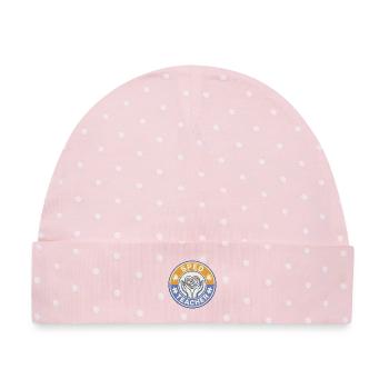 Vintage-SPED-Lehrer Infinity Heart Hands Abzeichen an - Baby Premium Organic Mütze - Rosa/Weiße Punkte - Vorne