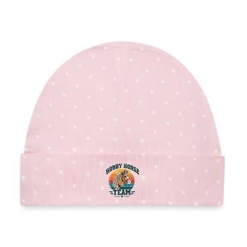 Hobby Horse Team Vintage Retro - Baby Premium Organic Mütze - Rosa/Weiße Punkte - Vorne