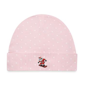 Cooler Snowboard Weihnachtsmann - Weihnachten - Baby Premium Organic Mütze - Rosa/Weiße Punkte - Vorne