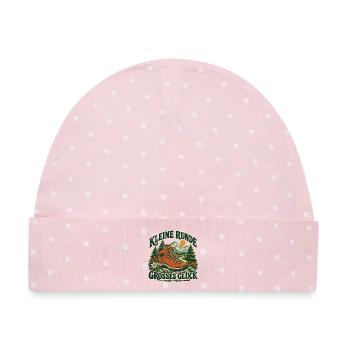 Kleine Runde Großes Glück - Wandern - Baby Premium Organic Mütze - Rosa/Weiße Punkte - Vorne