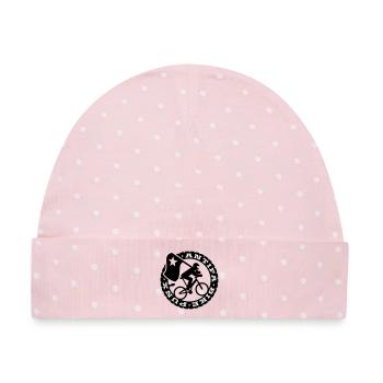Antifa Bike Punks - Baby Premium Organic Mütze - Rosa/Weiße Punkte - Vorne