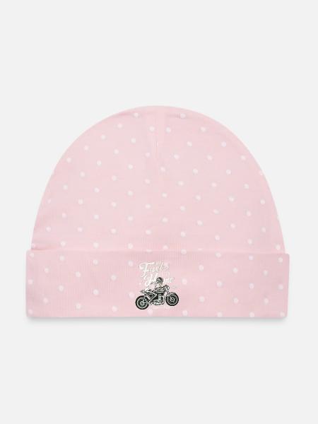 Go Fast Or Go Home - Baby Premium Organic Mütze - Rosa/Weiße Punkte