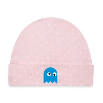 Game Classics Ghost - Baby Premium Organic Mütze - Rosa/Weiße Punkte - Vorne