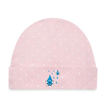 Kleine Wassertropfen Freunde - Baby Premium Organic Mütze - Rosa/Weiße Punkte - Vorne