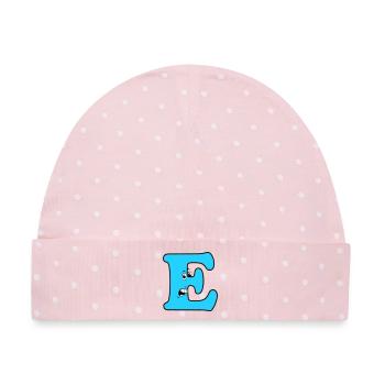 E - Baby Premium Organic Mütze - Rosa/Weiße Punkte - Vorne