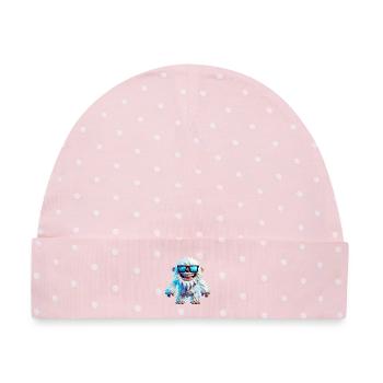 Cooler Yeti - Baby Premium Organic Mütze - Rosa/Weiße Punkte - Vorne