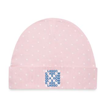 GLASGOW Scotland Flag - Baby Premium Organic Mütze - Rosa/Weiße Punkte - Vorne