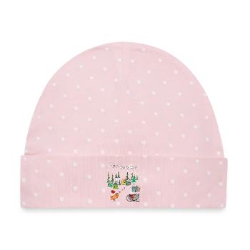 Merry Xmas - Baby Premium Organic Mütze - Rosa/Weiße Punkte - Vorne