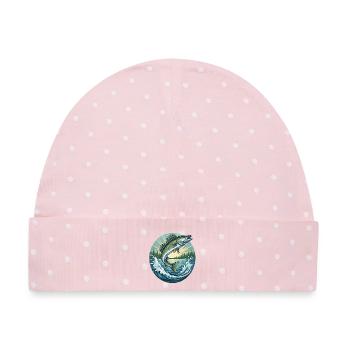 Springender Zander - Baby Premium Organic Mütze - Rosa/Weiße Punkte - Vorne