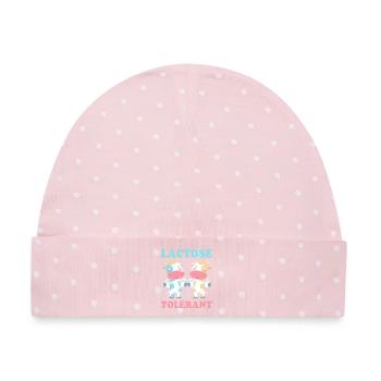 Milch Laktose Blähungen - Baby Premium Organic Mütze - Rosa/Weiße Punkte - Vorne