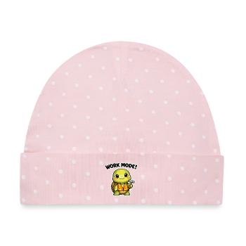 Arbeitsmodus Schildkröte Bauheld - Baby Premium Organic Mütze - Rosa/Weiße Punkte - Vorne