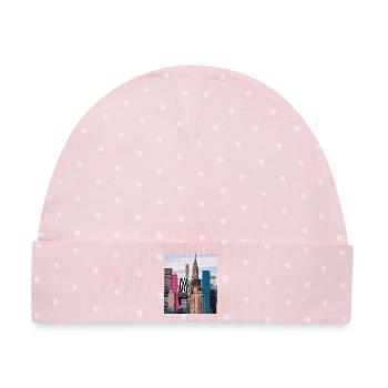 nyc - Baby Premium Organic Mütze - Rosa/Weiße Punkte - Vorne