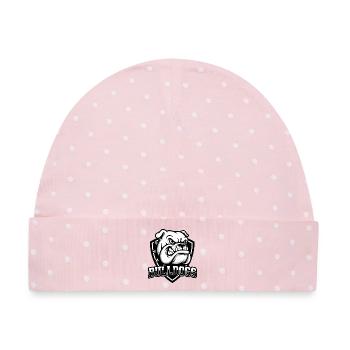 Bulldog Fury Crest Tee - Baby Premium Organic Mütze - Rosa/Weiße Punkte - Vorne
