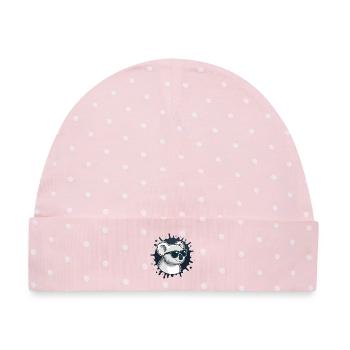 Koala-Chic-Brille auf blauem Splash - Baby Premium Organic Mütze - Rosa/Weiße Punkte - Vorne