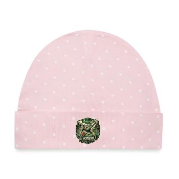 Fußball: Die Kraft des Spiels – Vintage Badge - Baby Premium Organic Mütze - Rosa/Weiße Punkte - Vorne