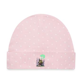 Hexenhaus im Wald - Baby Premium Organic Mütze - Rosa/Weiße Punkte - Vorne