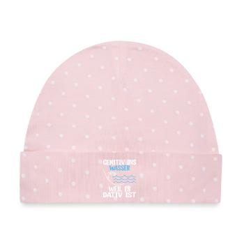 Genitiv Dativ Grammatik Deutsch Lustiger Spruch - Baby Premium Organic Mütze - Rosa/Weiße Punkte - Vorne