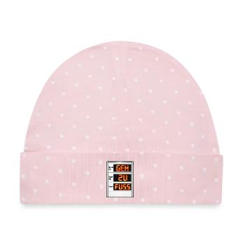Lustiges Tankstellen Schild - Baby Premium Organic Mütze - Rosa/Weiße Punkte - Vorne