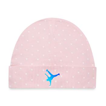 Geschenkidee für den Hip-Hop-Tänzer mit Breakdance - Baby Premium Organic Mütze - Rosa/Weiße Punkte - Vorne
