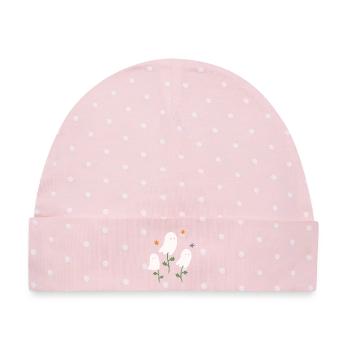 Botanical Pastel Ghosts - Baby Premium Organic Mütze - Rosa/Weiße Punkte - Vorne