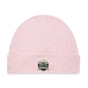 That's Who Tooted – lustiger Zughupen-Eisenbahnfan - Baby Premium Organic Mütze - Rosa/Weiße Punkte - Vorne