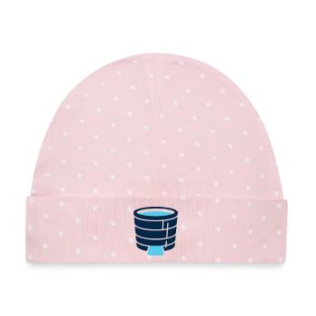 Eisbad Tonne Icon - Baby Premium Organic Mütze - Rosa/Weiße Punkte - Vorne