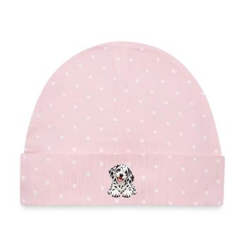 Dalmatiner Welpen - Baby Premium Organic Mütze - Rosa/Weiße Punkte - Vorne