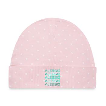 Alessio - Baby Premium Organic Mütze - Rosa/Weiße Punkte - Vorne