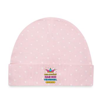 Karneval: MEIN KOSTÜM? HAB ICH VERGESSEN. - Baby Premium Organic Mütze - Rosa/Weiße Punkte - Vorne